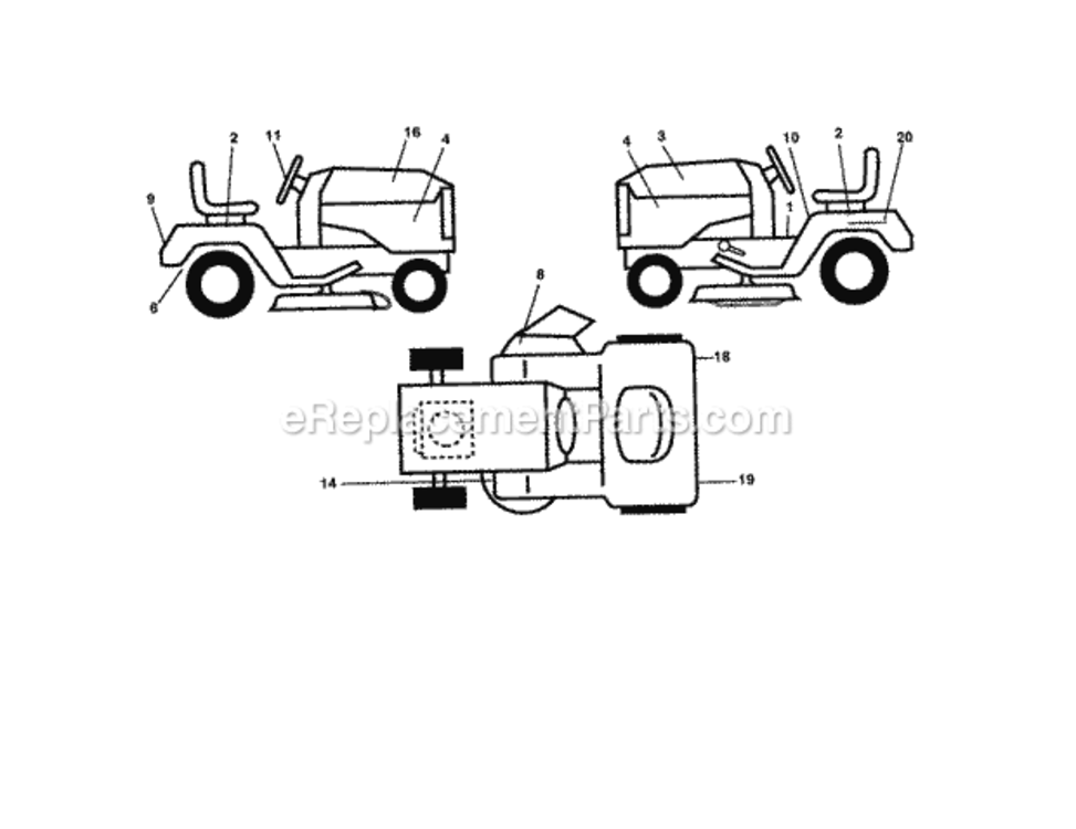 Page F Diagram and Parts List for 917279841  Craftsman Lawn Tractor