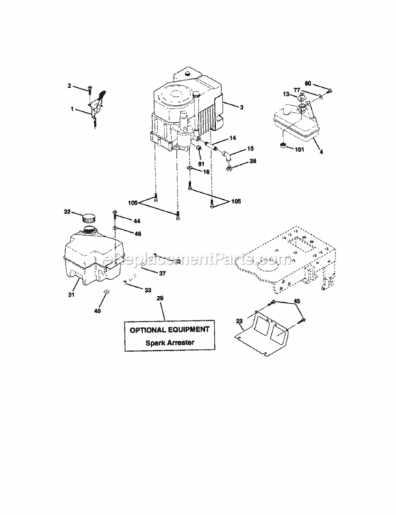 Page H Diagram and Parts List for 917279841  Craftsman Lawn Tractor