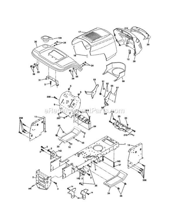 Page B Diagram and Parts List for 917279900  Craftsman Lawn Tractor