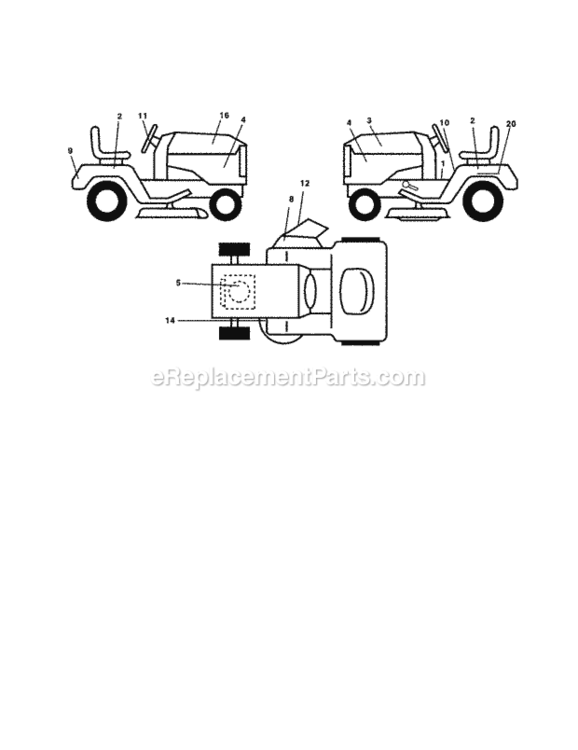 Page F Diagram and Parts List for 917279900  Craftsman Lawn Tractor