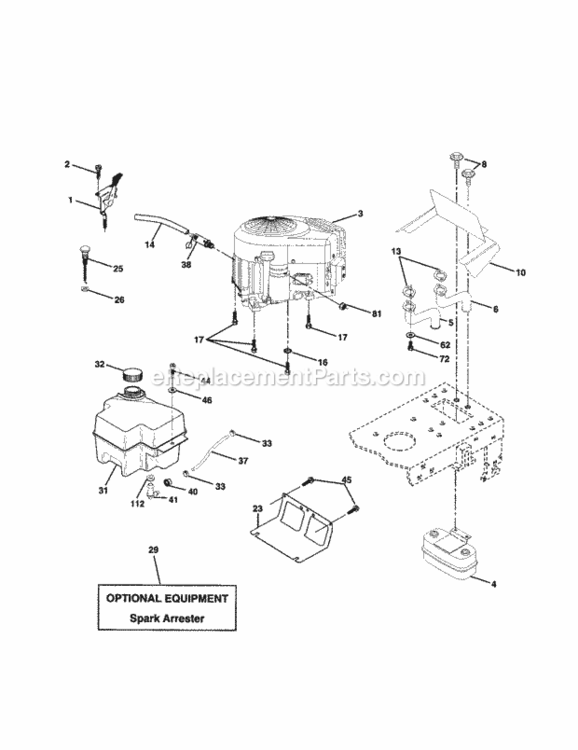 Page H Diagram and Parts List for 917279900  Craftsman Lawn Tractor