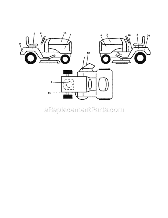 Page J Diagram and Parts List for 917279901  Craftsman Lawn Tractor