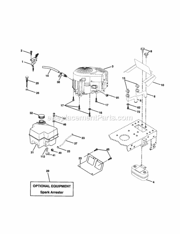 Page G Diagram and Parts List for 917279901  Craftsman Lawn Tractor