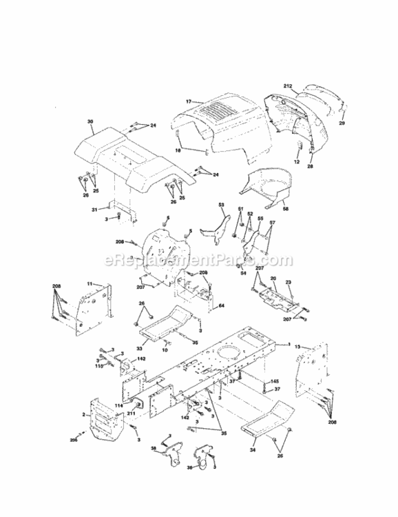 Page B Diagram and Parts List for 917279910  Craftsman Lawn Tractor