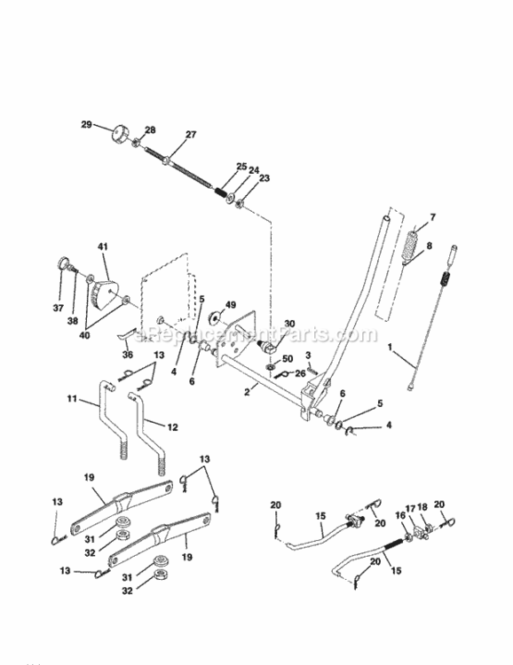 Page H Diagram and Parts List for 917279910  Craftsman Lawn Tractor