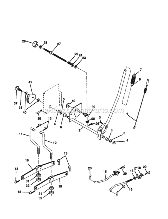 Page J Diagram and Parts List for 917279911  Craftsman Lawn Tractor