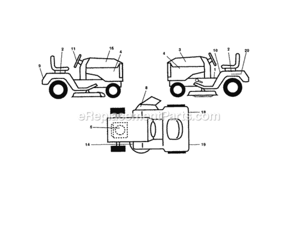 Page F Diagram and Parts List for 917279911  Craftsman Lawn Tractor
