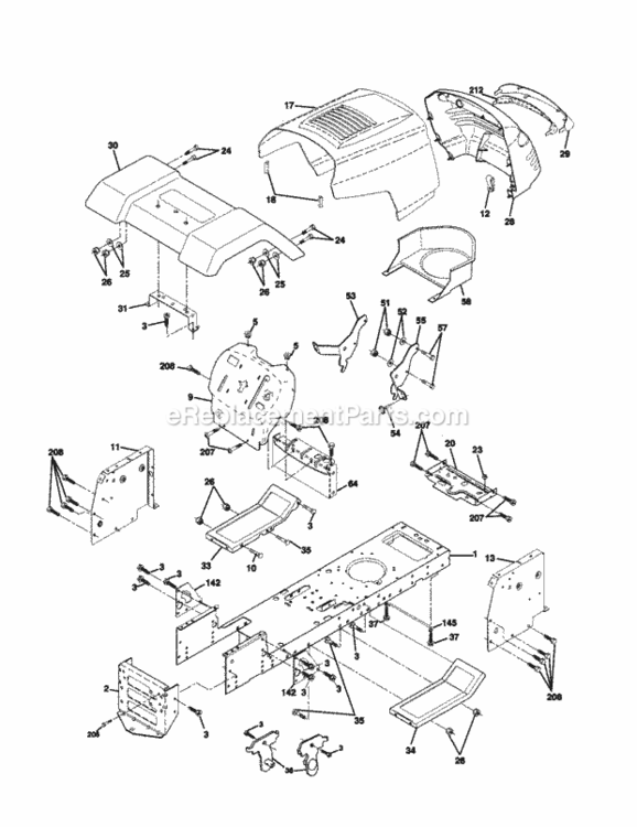 Page B Diagram and Parts List for 917279920  Craftsman Lawn Tractor