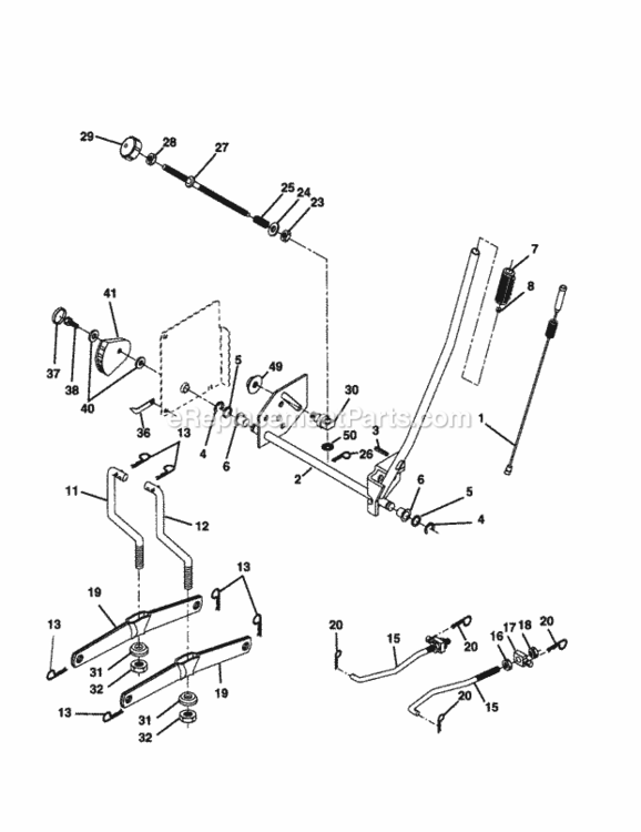 Page J Diagram and Parts List for 917279921  Craftsman Lawn Tractor