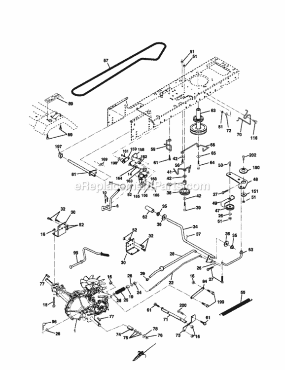 Page C Diagram and Parts List for 917279921  Craftsman Lawn Tractor