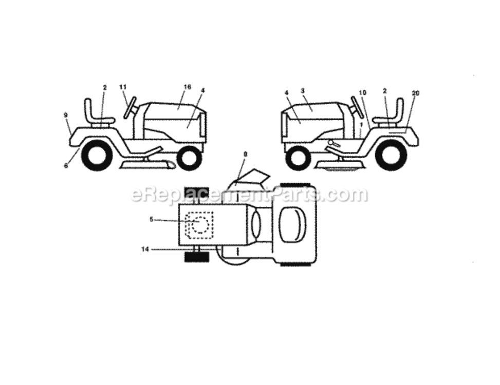 Page F Diagram and Parts List for 917279921  Craftsman Lawn Tractor