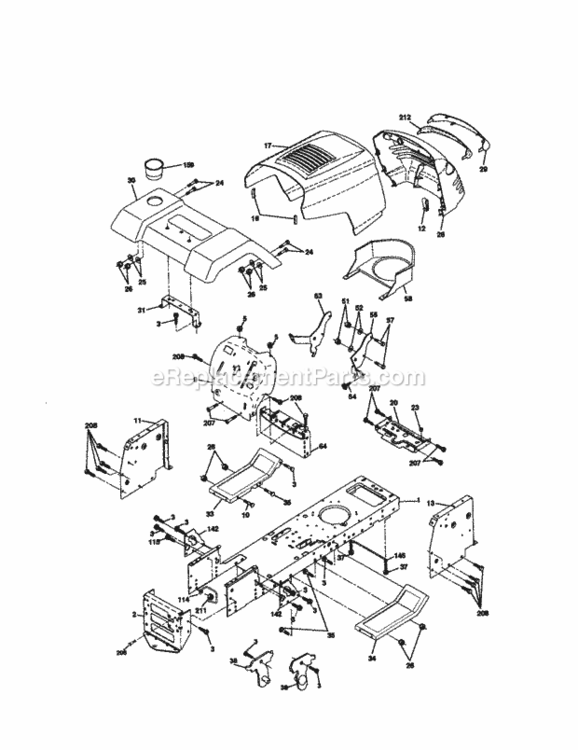 Page B Diagram and Parts List for 917279950  Craftsman Lawn Tractor