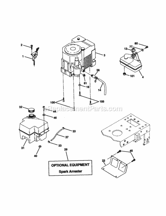 Page F Diagram and Parts List for 917279950  Craftsman Lawn Tractor
