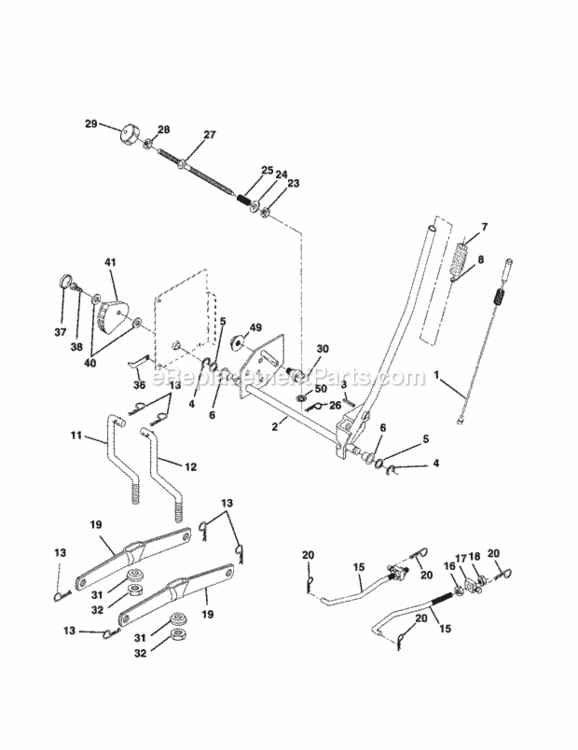 Page H Diagram and Parts List for 917279960  Craftsman Lawn Tractor
