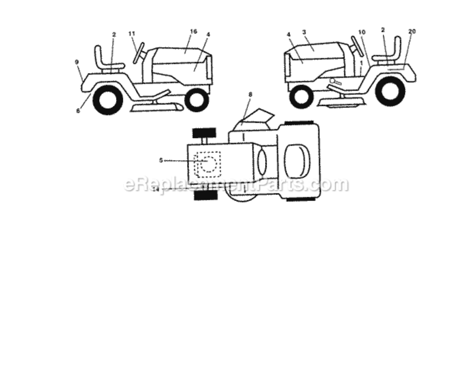 Page I Diagram and Parts List for 917279960  Craftsman Lawn Tractor