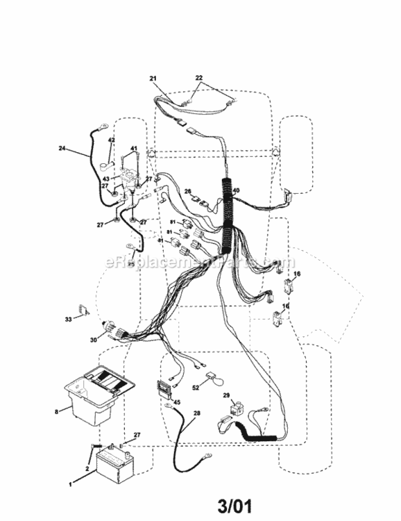 Page A Diagram and Parts List for 917279961  Craftsman Lawn Tractor