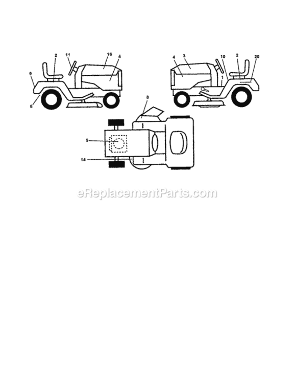 Page F Diagram and Parts List for 917279961  Craftsman Lawn Tractor