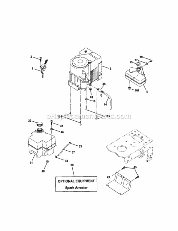 Page H Diagram and Parts List for 917279961  Craftsman Lawn Tractor