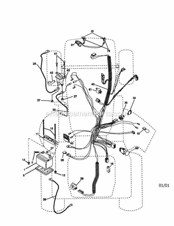 Page A Diagram and Parts List for 917279980  Craftsman Lawn Tractor
