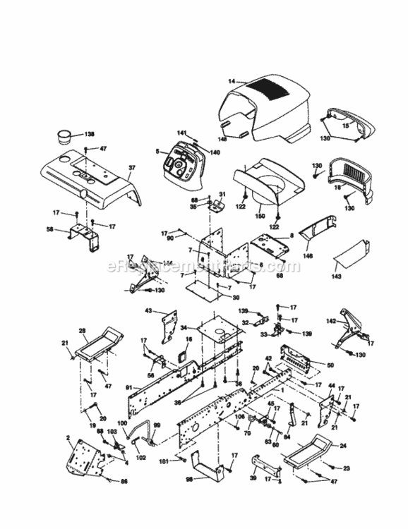 Page B Diagram and Parts List for 917279980  Craftsman Lawn Tractor