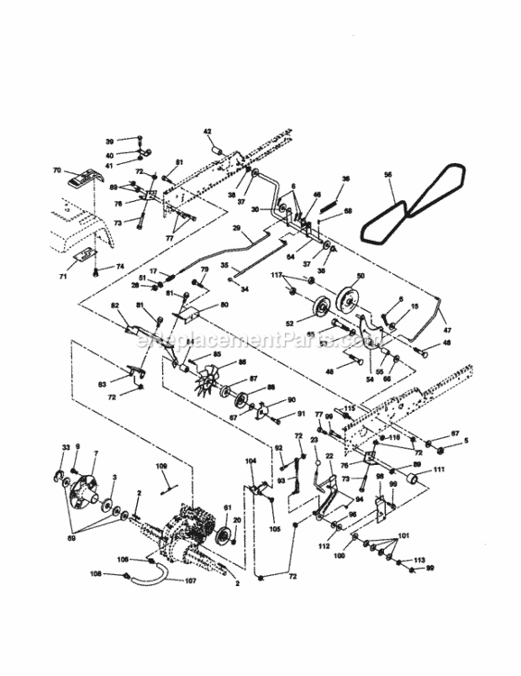 Page C Diagram and Parts List for 917279980  Craftsman Lawn Tractor