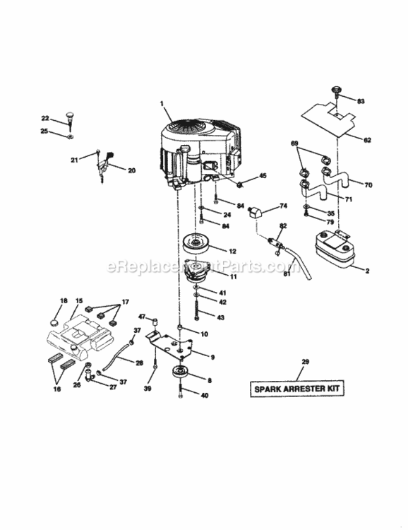 Page E Diagram and Parts List for 917279980  Craftsman Lawn Tractor