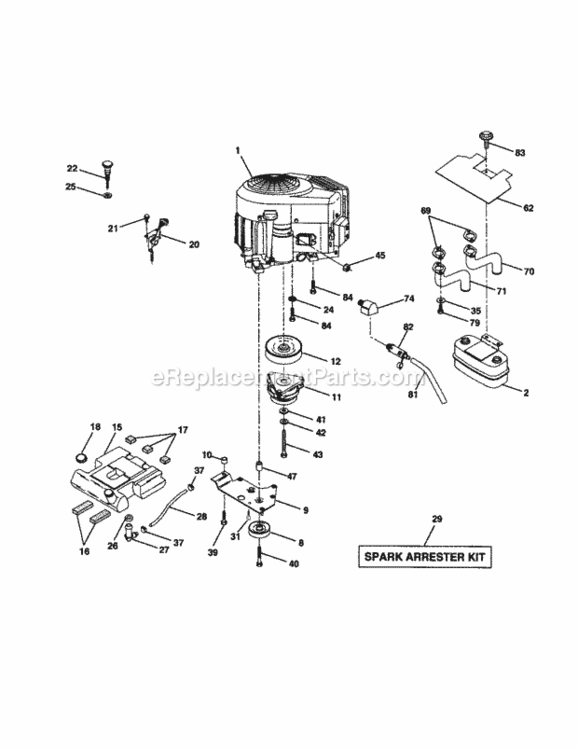 Page E Diagram and Parts List for 917279981  Craftsman Lawn Tractor