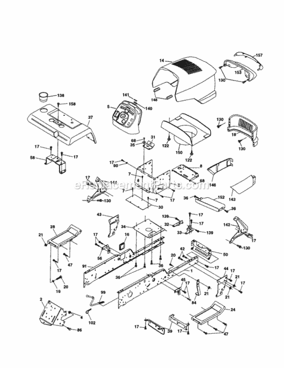 Page B Diagram and Parts List for 917279983  Craftsman Lawn Tractor