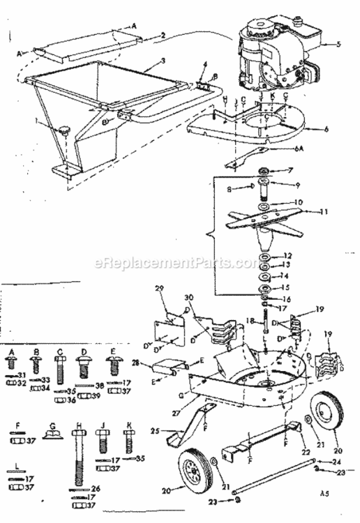 Page A Diagram and Parts List for 917285260  Craftsman Lawn Tractor Accessories