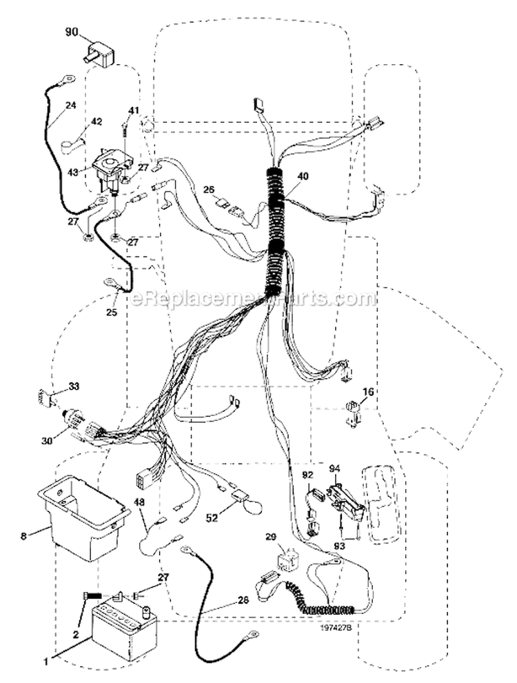 Electrical Diagram and Parts List for 917287011  Craftsman Lawn Tractor