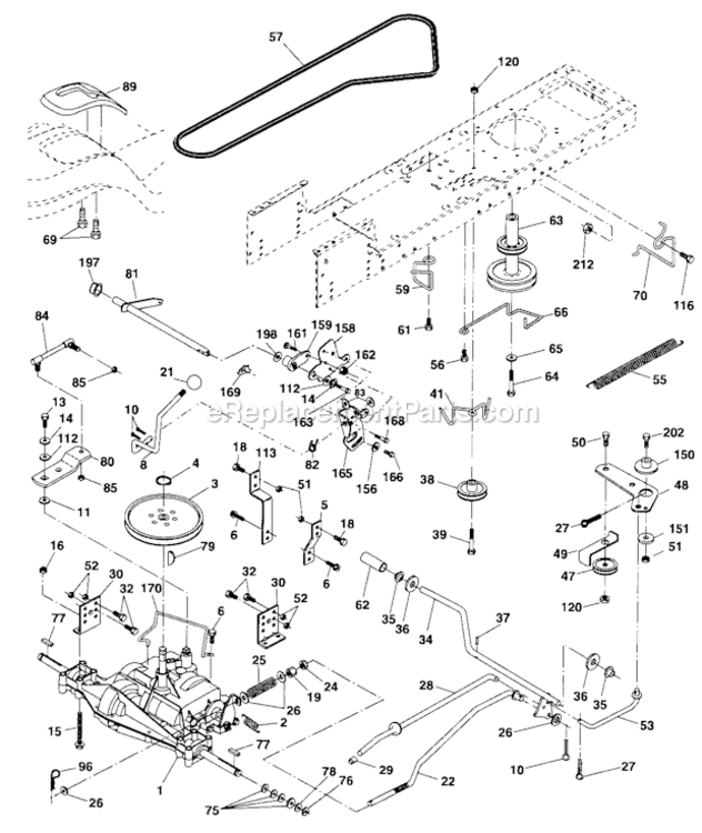 Ground_Drive Diagram and Parts List for 917287070  Craftsman Lawn Tractor
