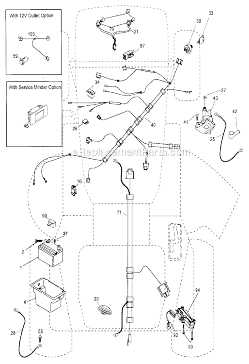 Electrical Diagram and Parts List for 917287130  Craftsman Lawn Tractor