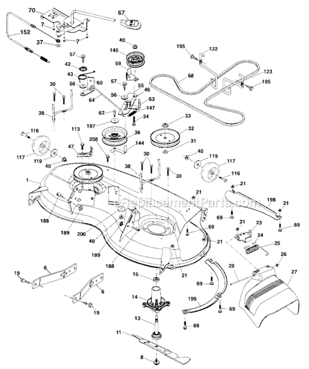 Mower_Deck Diagram and Parts List for 917287130  Craftsman Lawn Tractor