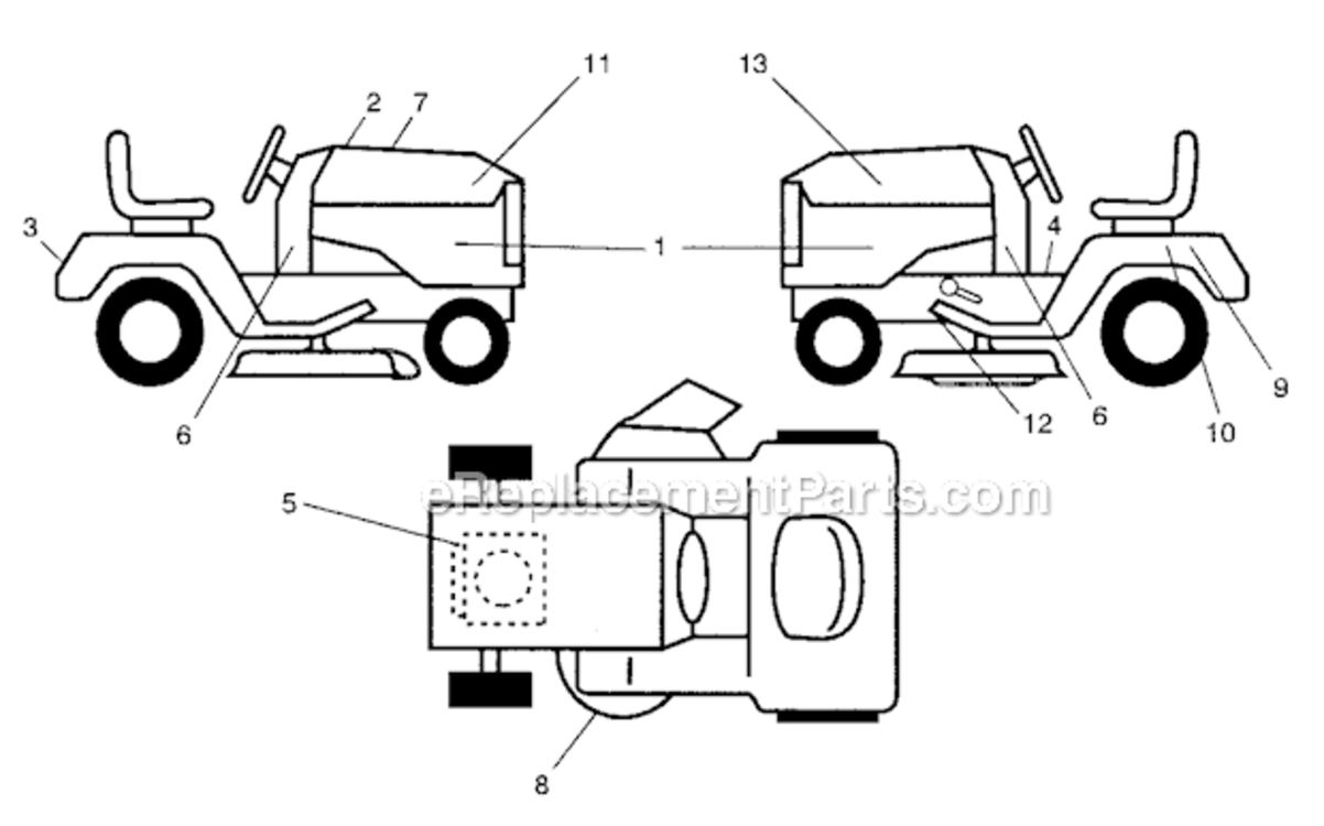 Decals Diagram and Parts List for 917287130  Craftsman Lawn Tractor