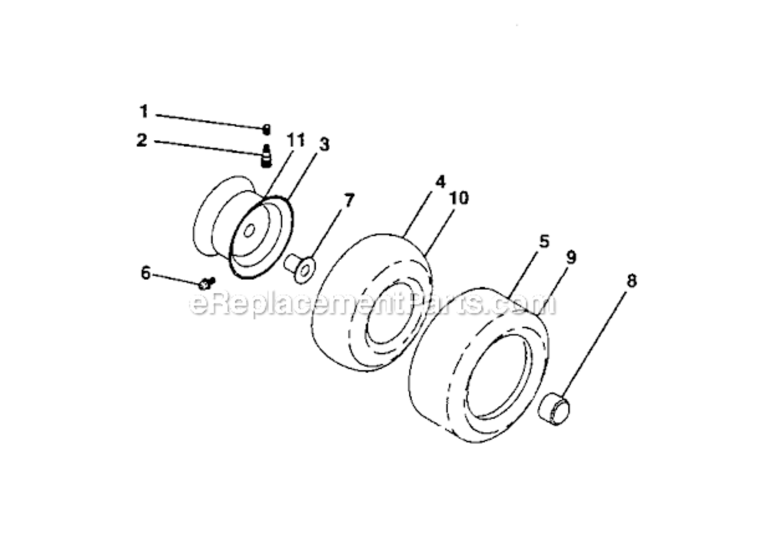 Wheels_And_Tires Diagram and Parts List for 917287130  Craftsman Lawn Tractor