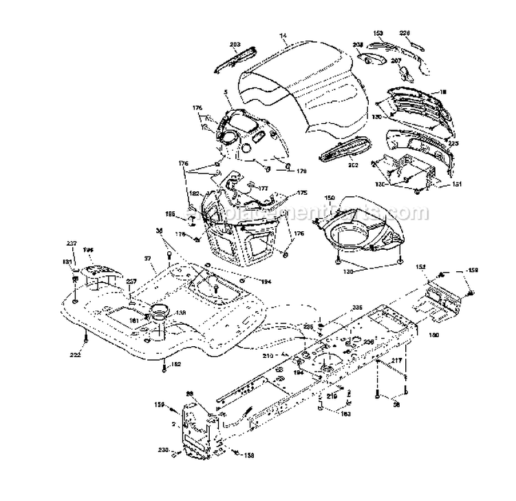 Chassis And Enclosures Diagram and Parts List for 917287220  Craftsman Lawn Tractor