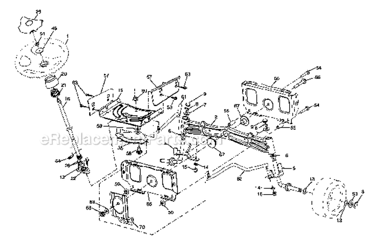 Steering Diagram and Parts List for 917287220  Craftsman Lawn Tractor