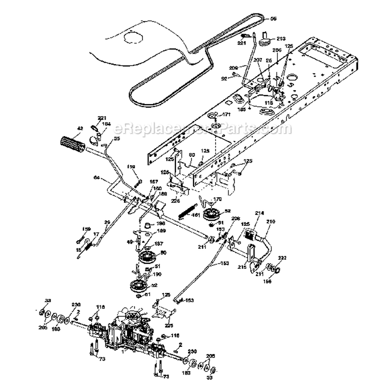 Ground Drive Diagram and Parts List for 917287220  Craftsman Lawn Tractor