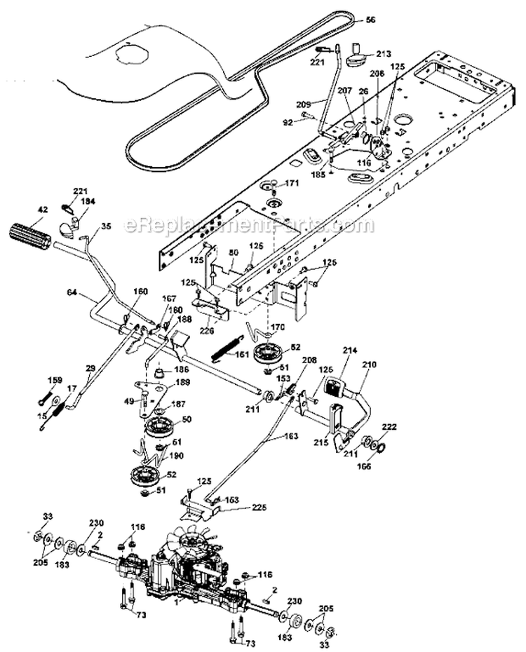 Ground Drive Diagram and Parts List for 917287240  Craftsman Lawn Tractor