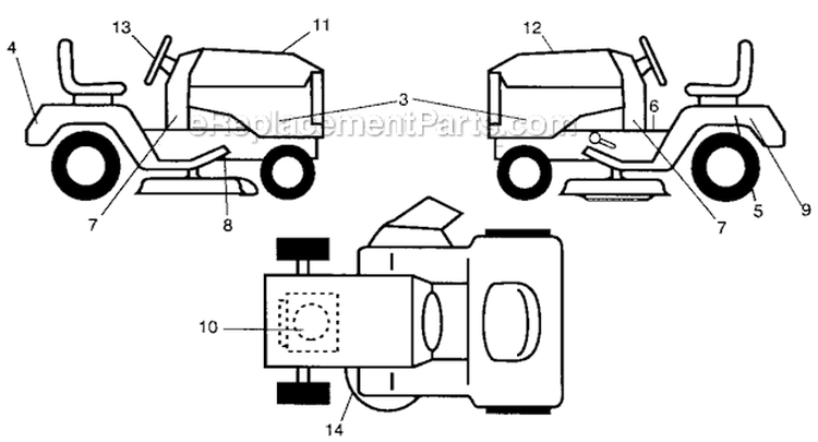 Decal Diagram and Parts List for 917287240  Craftsman Lawn Tractor