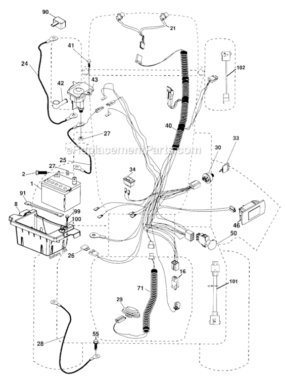 Electrical Diagram and Parts List for 917287300  Craftsman Lawn Tractor