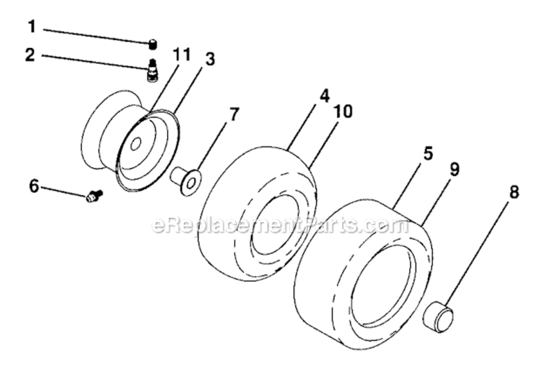 Wheels_And_Tires Diagram and Parts List for 917287300  Craftsman Lawn Tractor