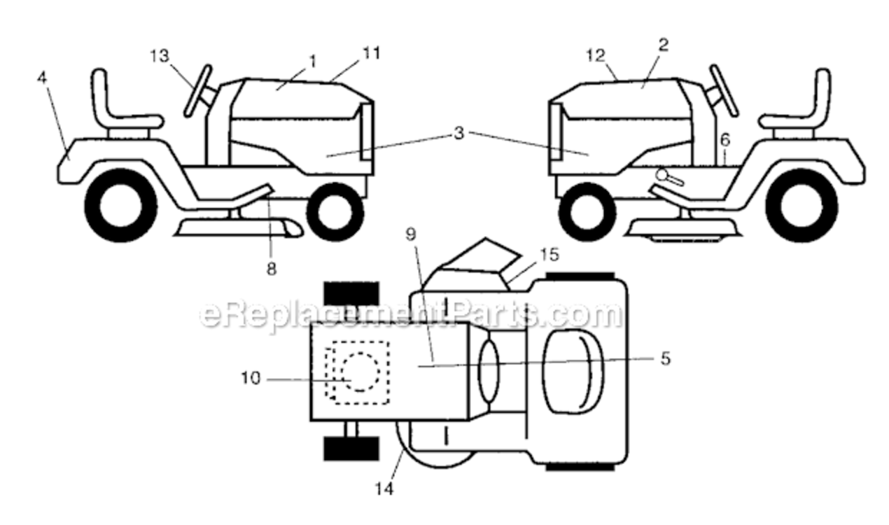 Decals Diagram and Parts List for 917287300  Craftsman Lawn Tractor