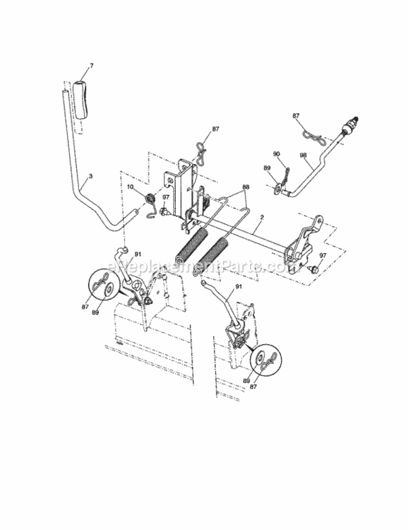 Page J Diagram and Parts List for 917287320  Craftsman Lawn Tractor