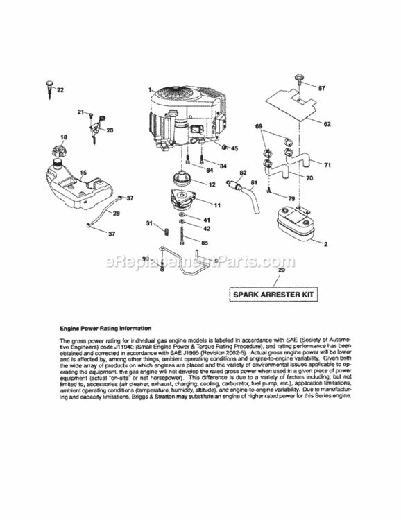 Page D Diagram and Parts List for 917287320  Craftsman Lawn Tractor