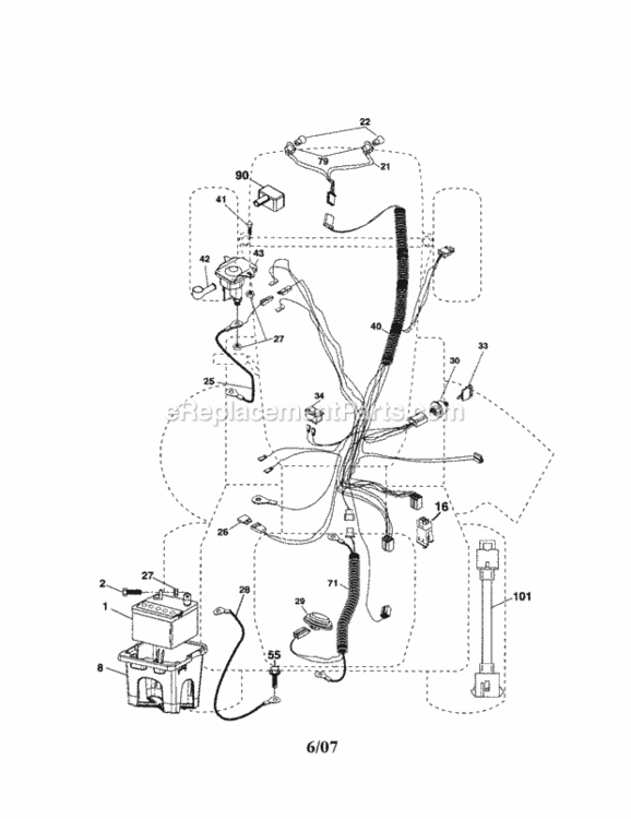 Page A Diagram and Parts List for 917287340  Craftsman Lawn Tractor