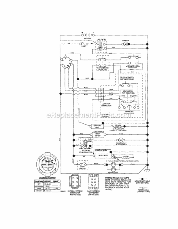 Page K Diagram and Parts List for 917287341  Craftsman Lawn Tractor