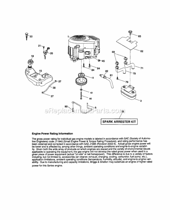 Page B Diagram and Parts List for 917287380  Craftsman Lawn Tractor