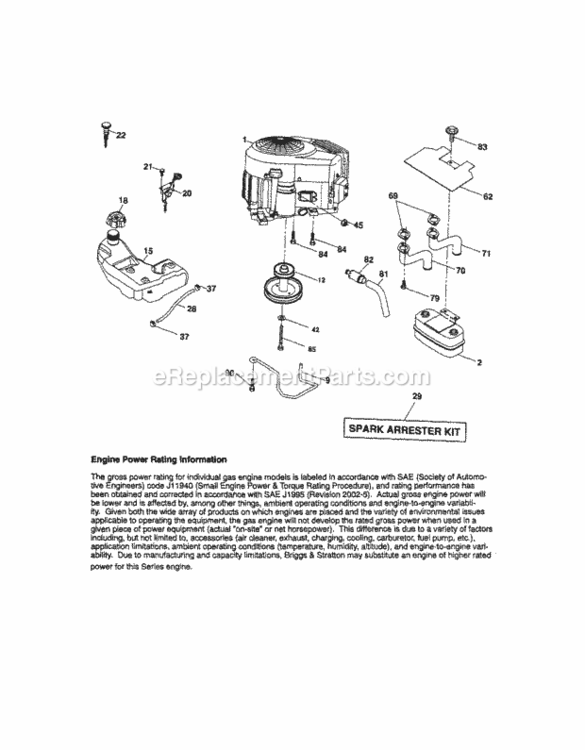Page B Diagram and Parts List for 917287381  Craftsman Lawn Tractor