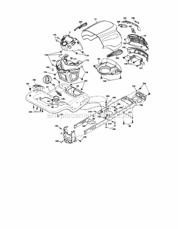 Page B Diagram and Parts List for 917287382  Craftsman Lawn Tractor